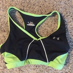 Under Armour UA Sports Bra Black White Neon XS